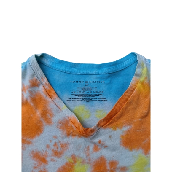 Tommy Hilfiger Orange and Blue Tie-Dye Crop Top - Picture 4 of 4